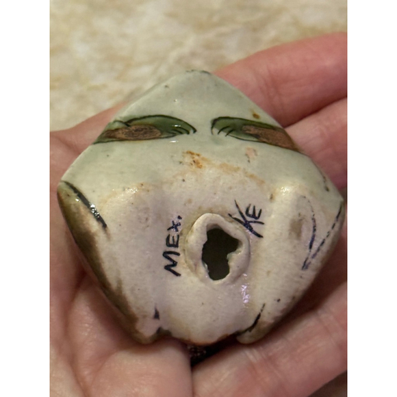 TONALA KEN EDWARDS Home Decor Ceramic Frog Figurine White Green Mexico rare - Picture 7 of 9
